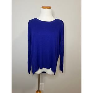 Pure Collection Cashmere Sweater Royal Blue Long Sleeve Knit‎ Size US 8/10